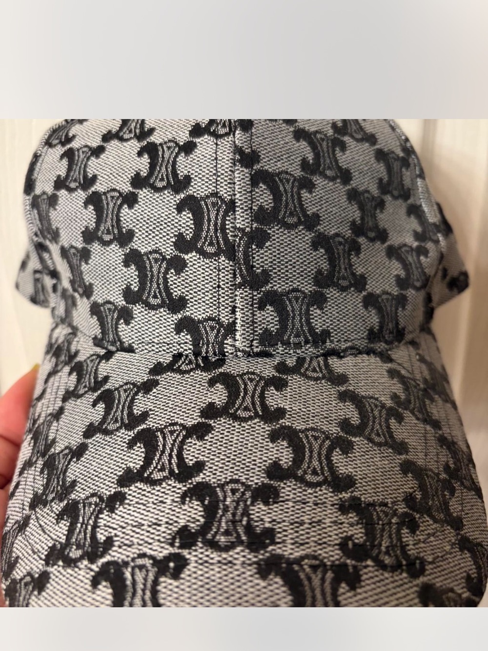 Monogram Jacquard Baseball Cap in Black and Gray